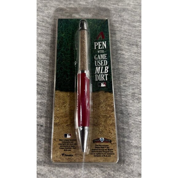 Arizona Diamondbacks Pen With Game Used Dirt MLB Coa Chase Field Red - Picture 1 of 5